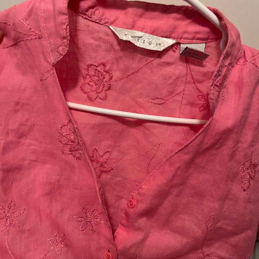 Linen embroidered button down - Picture 2 of 3
